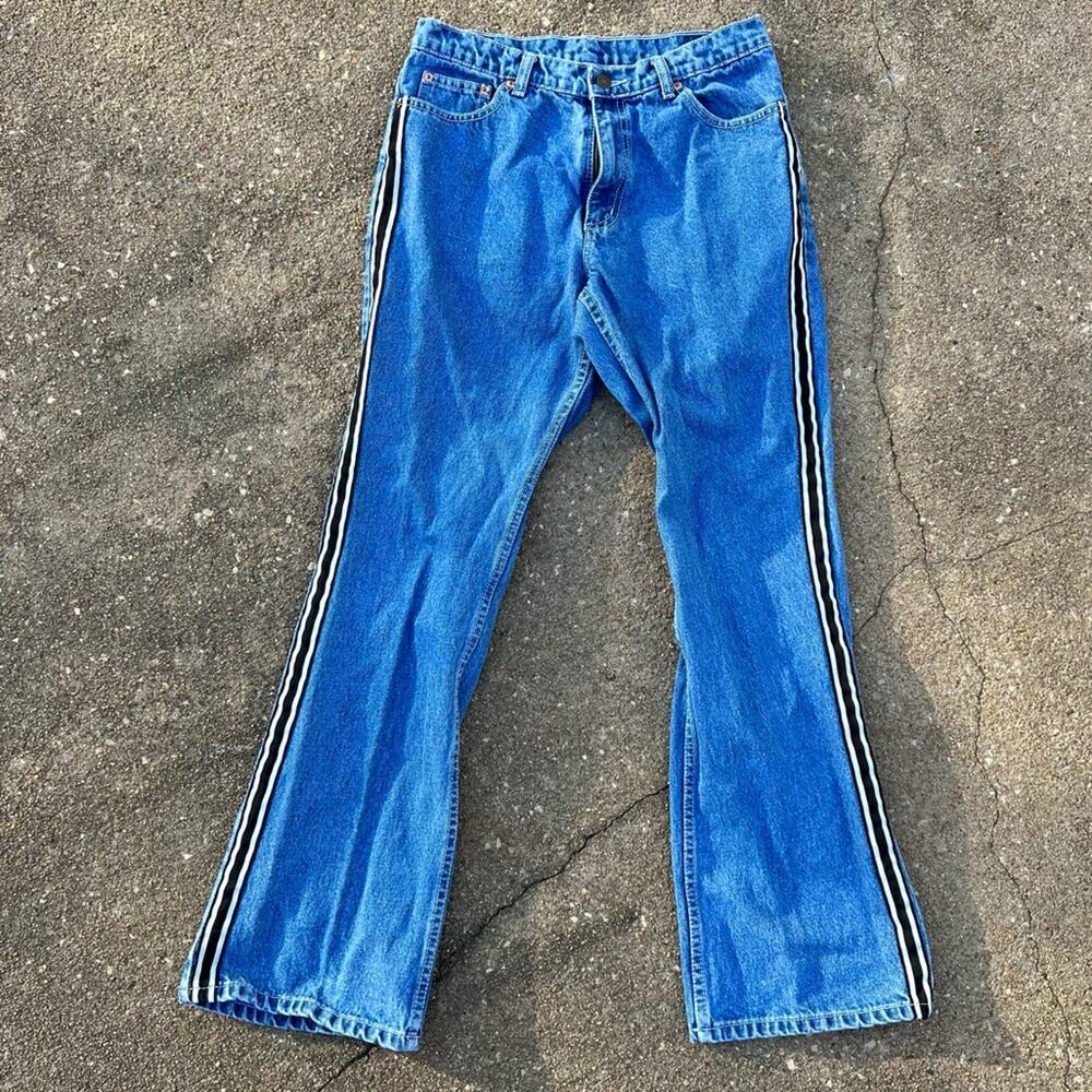Vintage 90s Y2K Jordache Side Stripe Flare Jeans 11/12